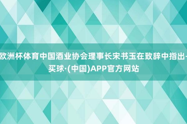 欧洲杯体育中国酒业协会理事长宋书玉在致辞中指出-买球·(中国)APP官方网站