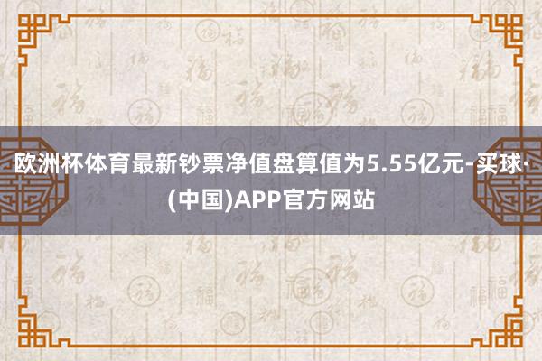 欧洲杯体育最新钞票净值盘算值为5.55亿元-买球·(中国)APP官方网站