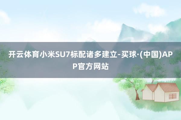 开云体育小米SU7标配诸多建立-买球·(中国)APP官方网站