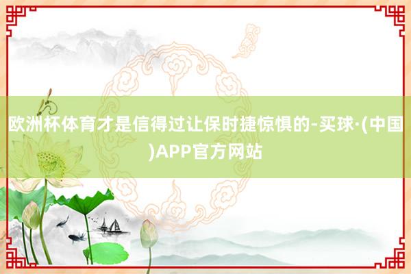 欧洲杯体育才是信得过让保时捷惊惧的-买球·(中国)APP官方网站