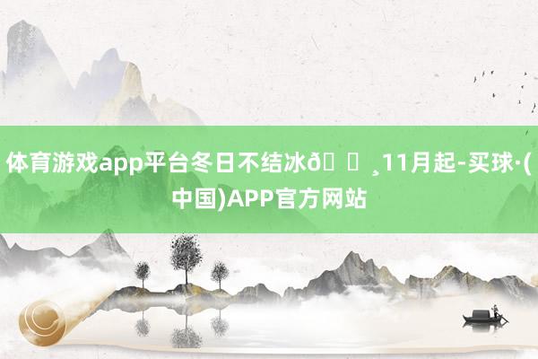 体育游戏app平台冬日不结冰🔸11月起-买球·(中国)APP官方网站