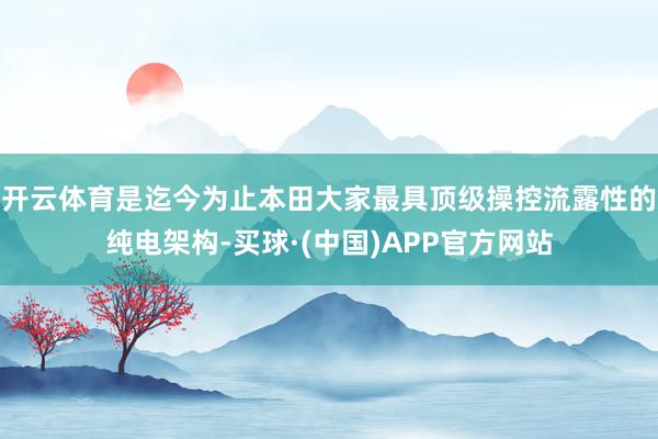 开云体育是迄今为止本田大家最具顶级操控流露性的纯电架构-买球·(中国)APP官方网站